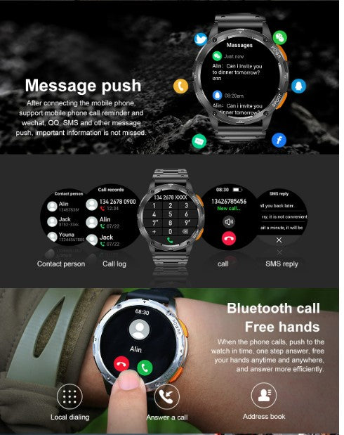 AK59 Smart Watch HD AMLOED Screen w/ health monitoring - Vinyl Strap_3