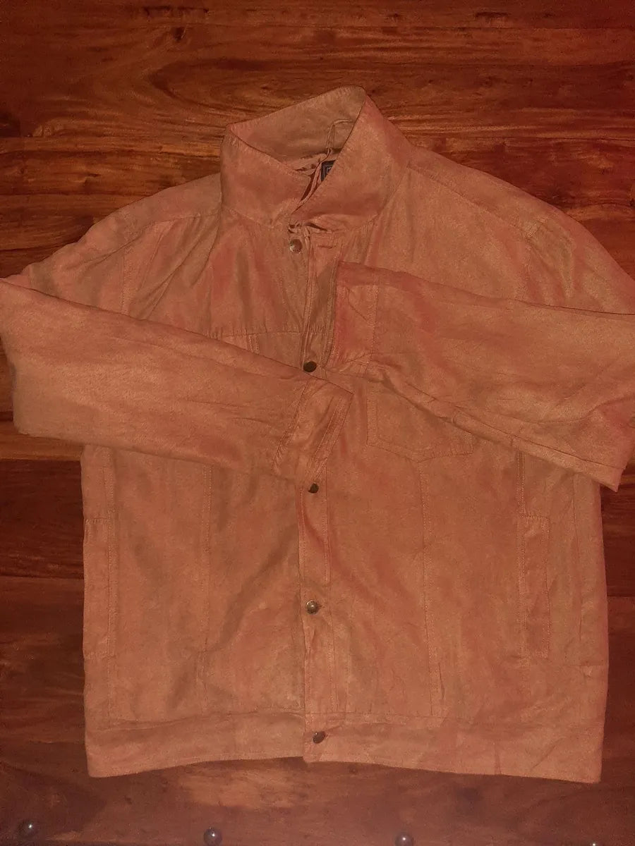Atlas Men's Suede-Finish Jacket – Mustard – Size XXL
