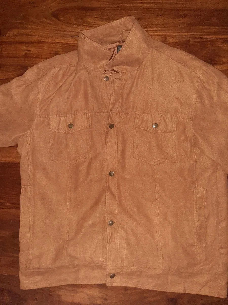 Atlas Men's Suede-Finish Jacket – Mustard – Size XXL