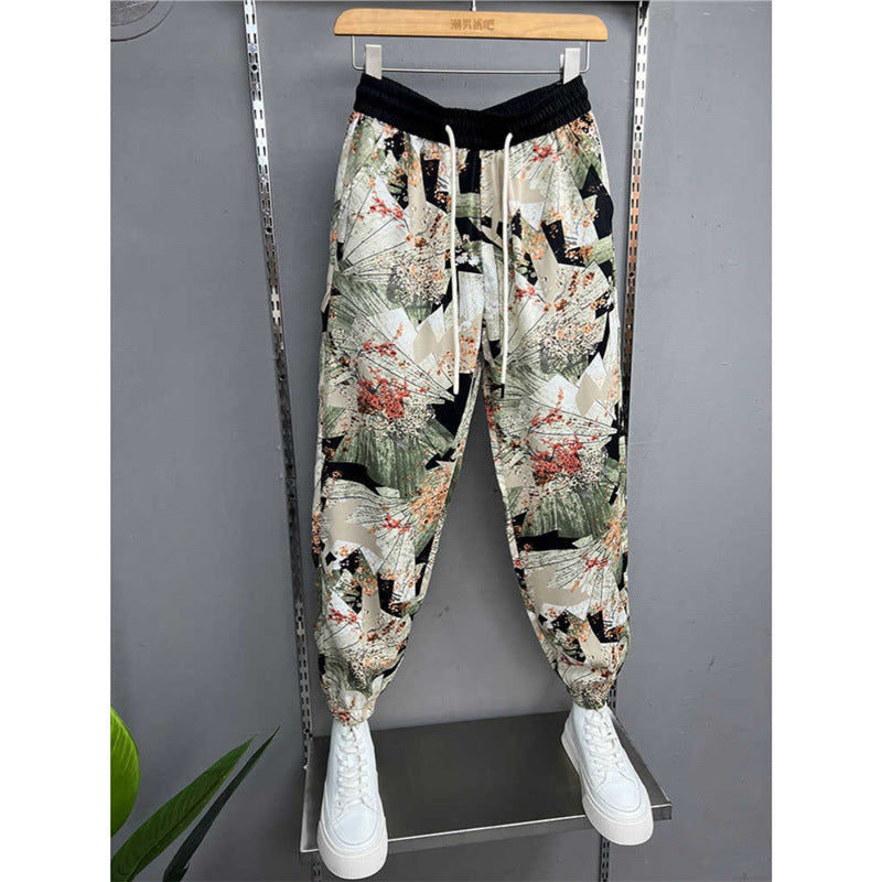 Personality Printed Pants Thin Drape Breathable Casual Pants