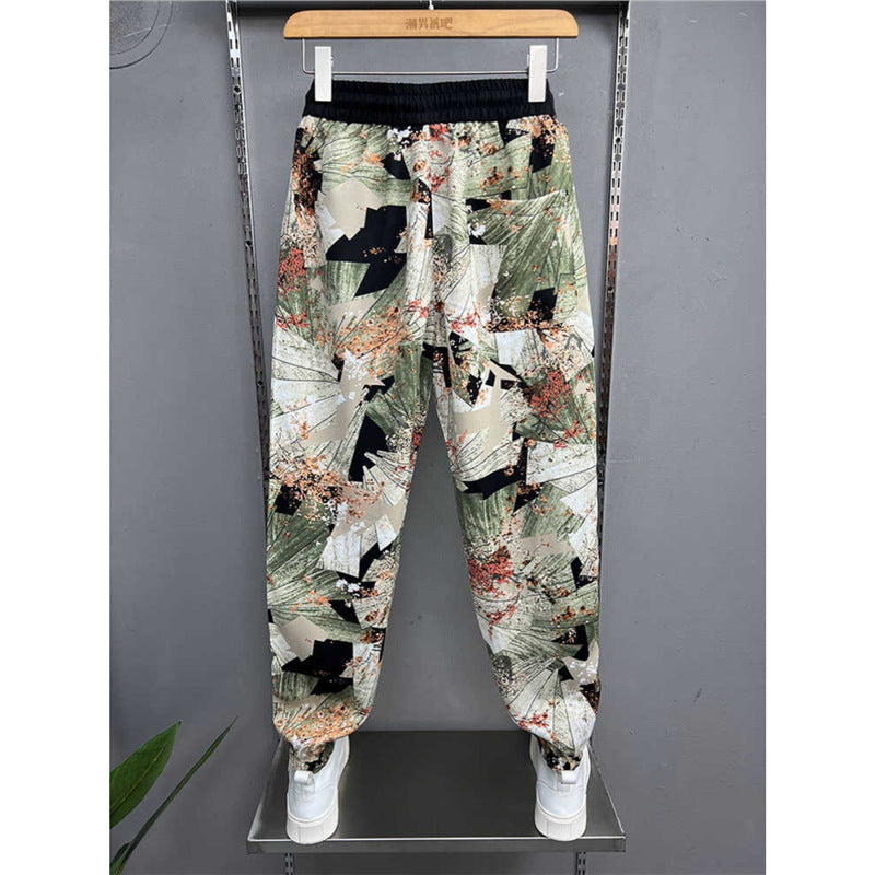 Personality Printed Pants Thin Drape Breathable Casual Pants