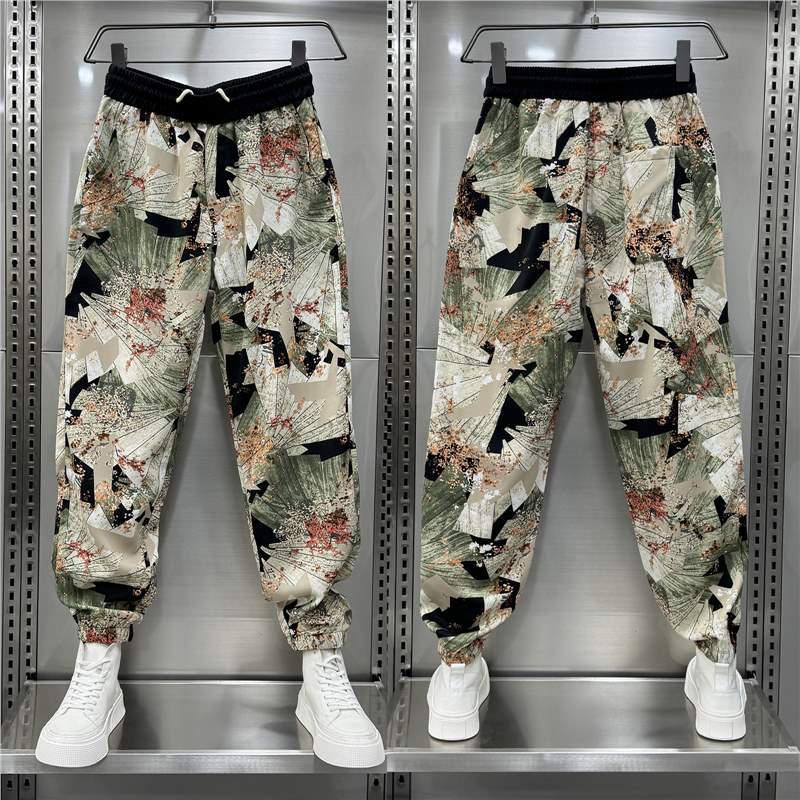 Personality Printed Pants Thin Drape Breathable Casual Pants