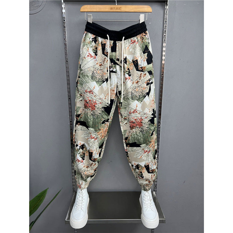 Personality Printed Pants Thin Drape Breathable Casual Pants