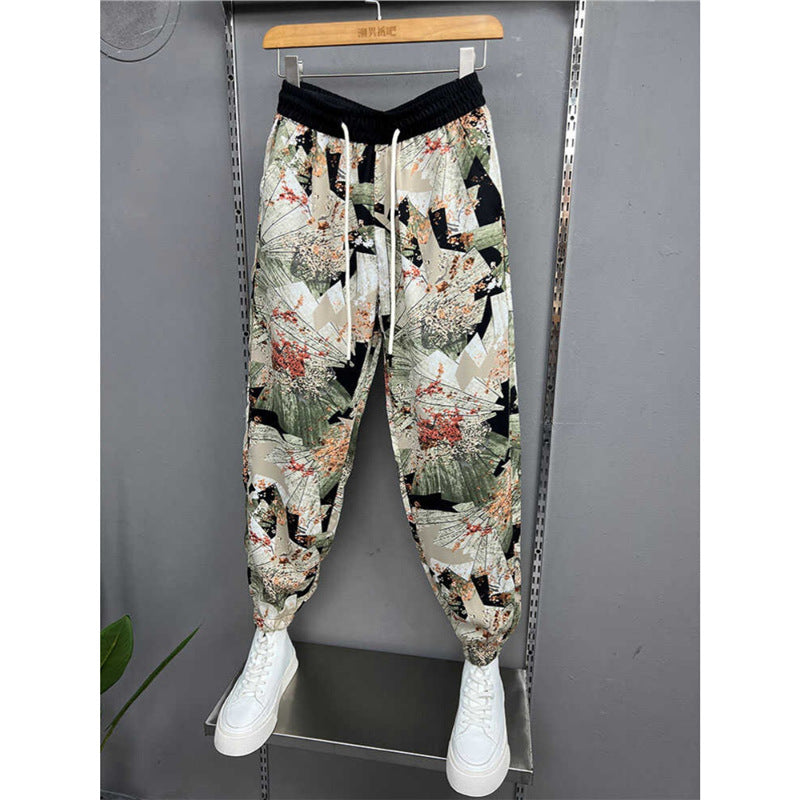 Personality Printed Pants Thin Drape Breathable Casual Pants