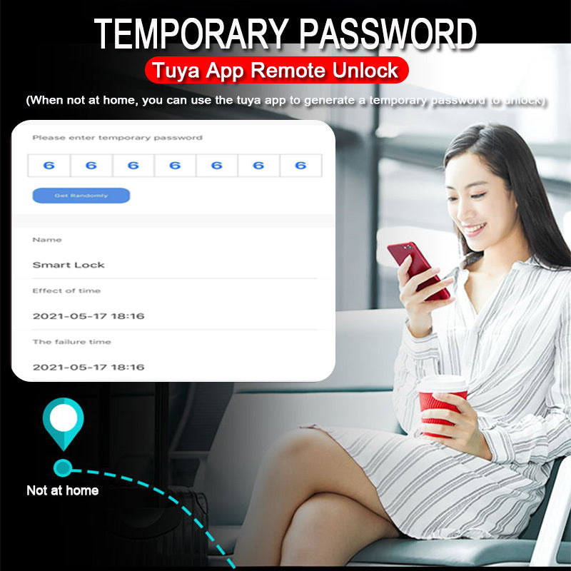 Apartment Office Wooden Door Fingerprint WiFi TTLOCKAPP Electronic Combination Lock