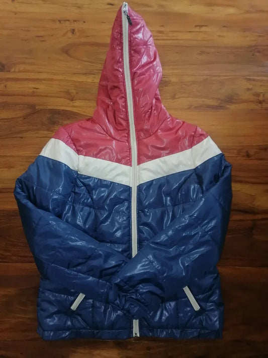 ONLY Full Zip Hooded Puffer Jacket - Size Medium