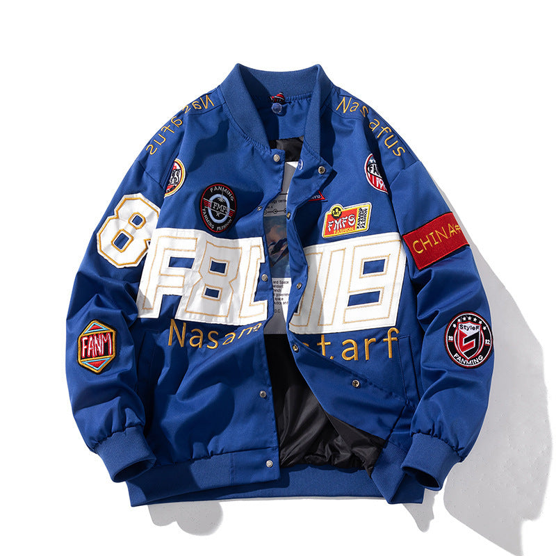 Autumn Winter Couple American Motorcycle Baseball Uniform
