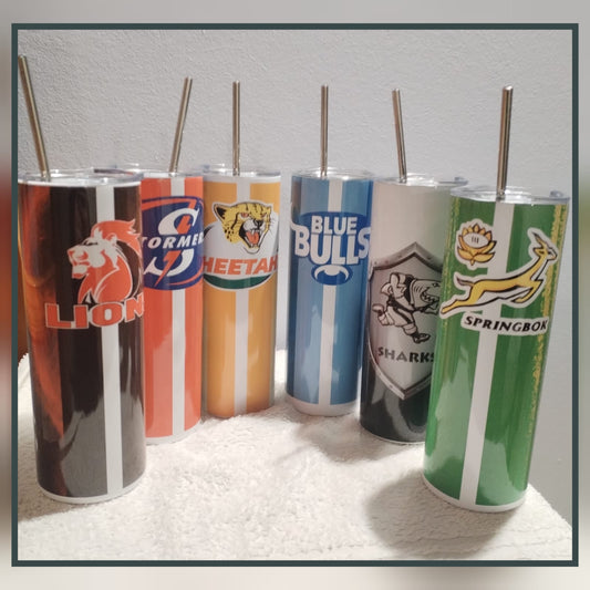 Insulated SA Rugby Supporter Tumblers with Straw