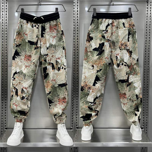 Personality Printed Pants Thin Drape Breathable Casual Pants