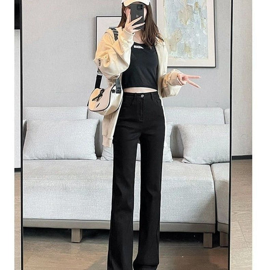 Black High Waist Stretch Small Straight Jeans