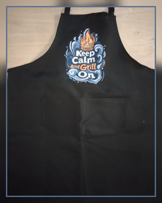 Keep Calm and Grill On Apron