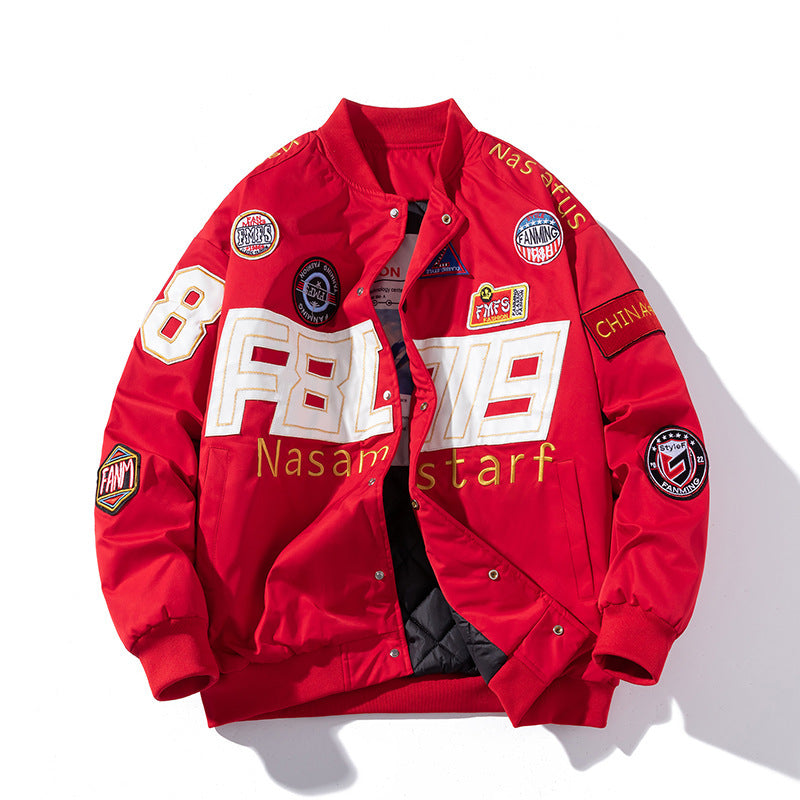 Autumn Winter Couple American Motorcycle Baseball Uniform